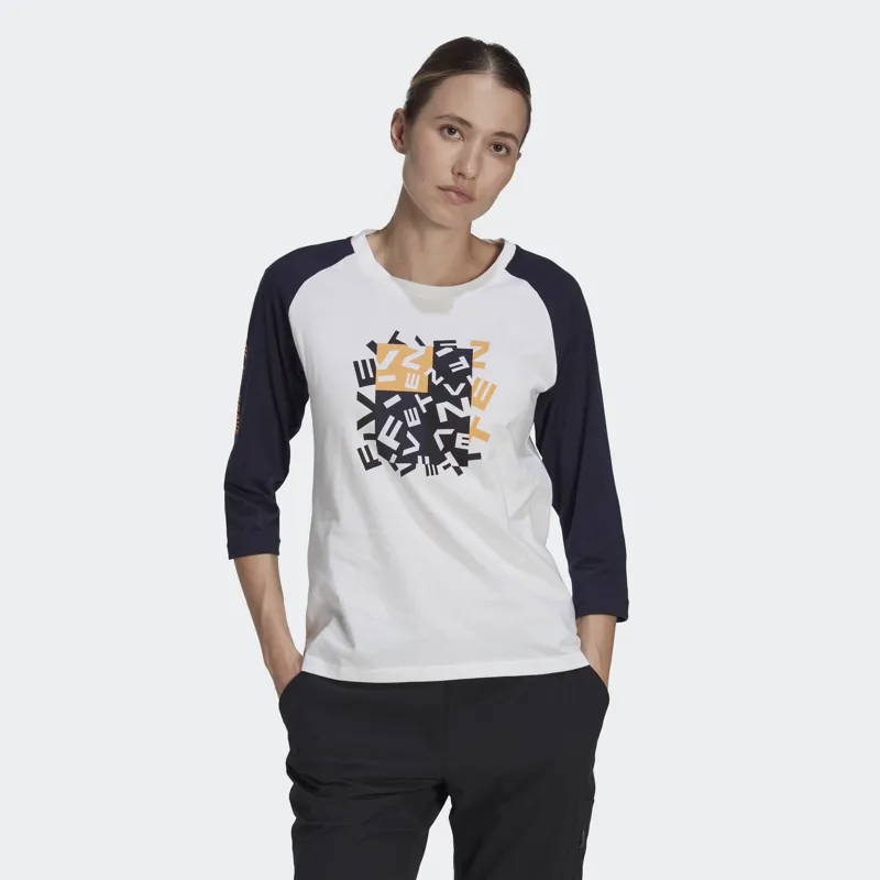 Five Ten Womens GFX Long Sleeve Tech Tee - White/Black-1